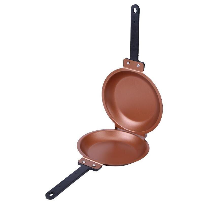 Tigaie dubla pentru clatite si diferite preparate, antiaderenta, manere reci, crem, 35x20x5CM - ReduceriSoc.ro