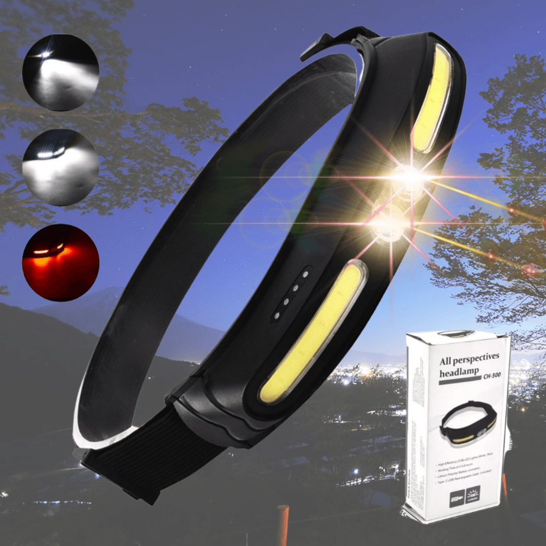 Lanterna LED pentru Cap 3 in 1, cu Banda Reflectorizanta si Incarcare USB