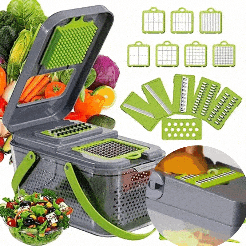 Razatoare Multifunctionala 9 in 1, Legume si Fructe, 22x Accesorii