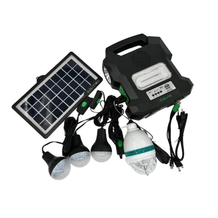 KIT Solar portabil USB, bluetooth, radio FM, MP3, 4 becuri incluse LP-0060 - ReduceriSoc.ro